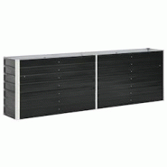 Helloshop26 - Jardinière lit surélevé plantes fleurs jardin acier galvanisé 240 cm anthracite 02_0001099 - 3000074581532 Helloshop26 - Jardinière lit surélevé plantes fleurs jardin acier galvanisé 240 cm anthracite 02_0001099 - 3000074581532