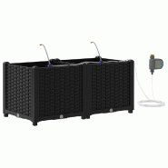 Helloshop26 - Lot de 2 cache-pots de jardin moderne 80 x 40 x 37,5 cm pratique et durable en acier noir 02_0058543 - noir acier 3000240649868