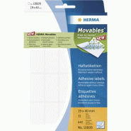 HERMA 640 étiquettes blanches Movables®, format 19 x 40 mm (32 feuilles 11x17 / cdt) - 10609