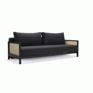 INNOVATION LIVING  CANAPÉ DESIGN ART DECO NARVI CONVERTIBLE LIT 200*140 CM TISSU KENYA DARK GREY