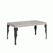 Itamoby Table Extensible Paxon Premium Cashmere 160/420X90 Cm Avec Pieds Anthracite - gris multi-matériau VE160PRPXN420-CH-AN