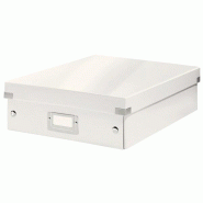 LEITZ Lot de 6 Boîte de rangement Click & Store Wow, moyen format avec compartiments, coloris blanc perlé - blanc 60580001