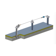 Ligne de vie à sceller sur potelets standard: dispositif d'ancrage horizontal