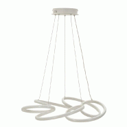 Mauro Ferretti Lustre Led Blanc Glovy - Suspension Moderne À Intensité Variable Avec 3 Températures De Couleur - Ø 55 X 120 Cm - 171378000B