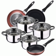 San Ignacio - Batterie de cuisine 16/18/20/24 cm en Acier Inoxydable avec Jeu de Poêles 16/20/24 cm Paradise en Aluminium Embouti - multi-matériau P