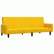 VidaXL Canapé-lit 2 places jaune velours Modèle Hervionel - 375781