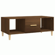 VidaXL Table basse chêne marron 102x50x40 cm bois d'ingénierie Modèle Sirius Fixe Plus - 817527