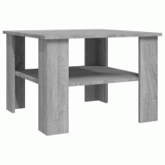 VidaXL Table basse Sonoma gris 60x60x42 cm Bois d'ingénierie  Modèle Polaris Terrasse - 815265XL