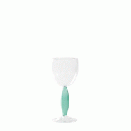 Zafferano Dorici Lot De 4 Verres À Vin Blanc En Verre Borosilicaté Soufflé À La Main Transparent Et Vert Lac, Design Artisanal Élégant Et Raffin