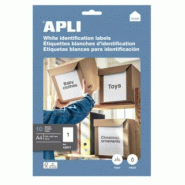 Apli 10 étiquettes blanches multi-usage, format 210 x 297 mm (10 feuilles A4 / cdt) - 8410782129172