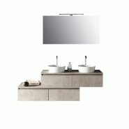 AQA Design Composition de salle de bain en mélamine, double lavabo, 8 pièces ASTRA havana L.180 P.45 H.190 MPAS17-AVP - beige Bois manufacturé MPAS AQA Design Composition de salle de bain en mélamine, double lavabo, 8 pièces ASTRA havana L.180 P.45 H.190 MPAS17-AVP - beige Bois manufacturé MPAS