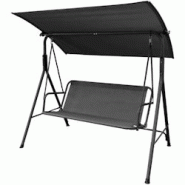 Balancelle en métal Samiel 140 x 110 x 153 cm The Home Deco Factory - noir 3664944655893 Balancelle en métal Samiel 140 x 110 x 153 cm The Home Deco Factory - noir 3664944655893