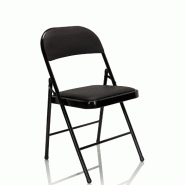 Chaise visiteur / Chaise de conférence / Pliante TUDELA Similicuir Noir hjh OFFICE - noir plastique 803000