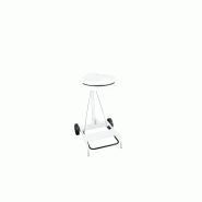Chariot porte sac mobile 110l avec pedale metal couvercle blanc Chariot porte sac mobile 110l avec pedale metal couvercle blanc