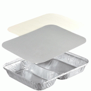 COMBO Pro NOVATRAY CLASSIC - 2 Compartiments (515+355ml) - Alu +Couvercle Carton (H: 30+1=31mm) - KPCC870