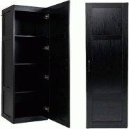 COSTWAY Armoire Haute 4 Niveaux, Armoire de Rangement, Armoire Étroite au Sol avec Porte, Autoportante pour Cuisine - noir VL32508PW