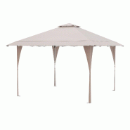 COSTWAY Pavillon pop-up 4x4m, réglable, double toit et sac, pliable, imperméable, kaki. - gris métal ZB34503WC