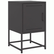 Décoshop26 - Table de chevet avec compartiment avec porte 36 x 39 x 60,5 cm acier noir DEC034374 - noir 3000260067949