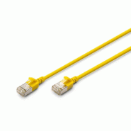 DIGITUS CAT 6A F-FTP Slim Patchkabel, 1m, jaune, 1 m, jaune - jaune 4016032498100