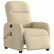 Fauteuil inclinable de massage électrique crème tissu Modèle Cordoria - 8721102959523
