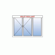 Fenêtre Aluminium 3 Vantaux KAWNEER (2 Ouvrants + 1 Fixe à droite) avec Volet Roulant Motorisé ou Manuel Intégré Sur Mesure Référence: Fen Alu 3 vtx fixe droit + VRI Fenêtre Aluminium 3 Vantaux KAWNEER (2 Ouvrants + 1 Fixe à droite) avec Volet Roulant Motorisé ou Manuel Intégré Sur Mesure Référence: Fen Alu 3 vtx fixe droit + VRI