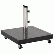 Helloshop26 - Base de parasol carré 45 x 45 x 5 cm avec roulettes stabilisée élégante en granit noir 02_0045950 - noir inox 3000233973031
