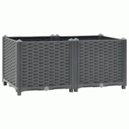 Helloshop26 - Jardinière lit surélevé plantes fleurs jardin 80 x 40 x 38 cm polypropylène gris foncé 02_0000945 - 3000072801533 Helloshop26 - Jardinière lit surélevé plantes fleurs jardin 80 x 40 x 38 cm polypropylène gris foncé 02_0000945 - 3000072801533