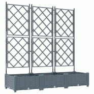Helloshop26 - Lot de 3 cache-pots de jardin moderne 120 x 40 x 125,5 cm design chic extérieur en acier gris clair 02_0058583 - gris acier 30002406712