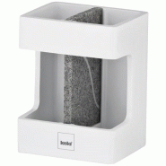 KELA Porte-brosse à dents Blanc Mat & Aspect Pierre - Cube - 035-1192952