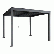 Mendler Pergola HWC-L46, pavillon de jardin à lamelles, structure en aluminium de 10 cm, gouttière résistante aux tempêtes, 3x3m ~ anthracite - gr