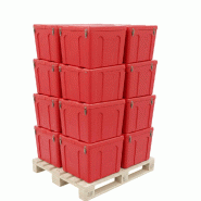 PLAST'UP ROTOMOULAGE Bac à sable incendie/ à sel de déneigement 140l + pelle- lot de 16 - ROUGE - rouge 0733968138927