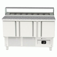 Saladette réfrigérée professionnelle inox 700 positive 3 portes ave... - PMFP-140