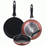 San Ignacio Paradise - Set de 3 poêles 16/20/24 cm en aluminium pressé compatible induction - aluminium Q4075