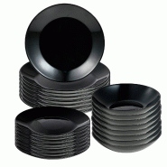 San Ignacio - Service de vaisselle 24 pièces noir - noir Verre opale PK9415