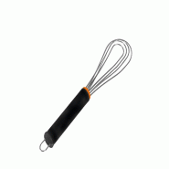 Schneider - Fouet plat 4 fils en acier inoxydable, 270 mm, poignée en nylon PP noir avec œillet - inox 170079