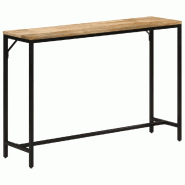 Table console 110x30x75 cm bois de manguier massif brut et fer Modèle Orion Atelier - 372726