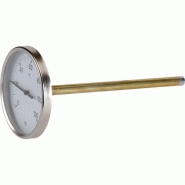 Thermomètre Bi-Métallique à cadran Tout Inox Vertical D.100 Plongeur 100 mm