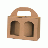 Valisette kraft 2 pots carton 17x8x12 cm - par 10
