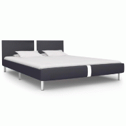 VidaXL Cadre de lit sans matelas noir similicuir 120x200 cm Modèle Mervelis - 280827