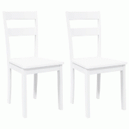VidaXL Chaises à manger 2 pcs blanc bois massif caoutchouc Modèle Élégia Chic - 4102385