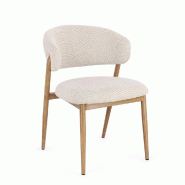 Chaise Cassandra naturel/lin 62 x 57 x 80 cm- Par 2