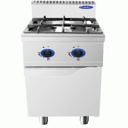 Cuisinière à gaz à 2 feux en acier inoxydable. Brûleurs 12+12 kW avec flamme pilote. Dimensions LxPxH 40x90x114 cm. Modèle AT9G2B-F-2 - 4309