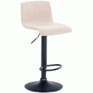 Décoshop26 - Tabouret de bar avec repose-pieds pivotant dossier incurvé en tissu crème et métal noir 10_0004960 - noir 3000252384221 Décoshop26 - Tabouret de bar avec repose-pieds pivotant dossier incurvé en tissu crème et métal noir 10_0004960 - noir 3000252384221