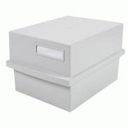 Exacompta Boîte K pour 600 fiches A6 paysage, coloris gris lumière - 9002493055810_0