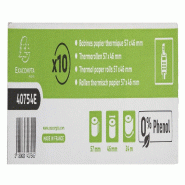 Exacompta Lot de 30 Bobine papier thermique sans Phénol longue conservation - larg. 57mm / diam. 46mm - papier 40754E