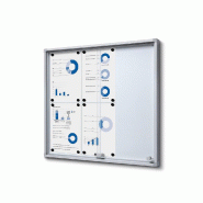 Exposiciónate Vitrine Intérieure Verrouillable avec Portes Coulissantes Slim avec Coins De Sécurité 6 x A4 SCSLR6xA4 - argenté aluminium 8596052182587