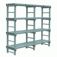 Gastro-Inox Étagère Euro avec 4 étagères en plastique 2000x500x1750mm - GAS-308154