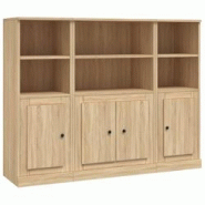 Helloshop26 - Buffet bahut commode armoire meuble de rangement organisateur cuisine salle de séjour salons 3 pcs sonoma bois 02_0037109 - 30002132165 Helloshop26 - Buffet bahut commode armoire meuble de rangement organisateur cuisine salle de séjour salons 3 pcs sonoma bois 02_0037109 - 30002132165