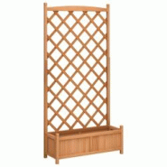 Helloshop26 - Jardinière bac lit surélevé plantes fleurs terrasse jardin avec treillis bois massif de sapin marron 02_0038328 - 3000214195100 Helloshop26 - Jardinière bac lit surélevé plantes fleurs terrasse jardin avec treillis bois massif de sapin marron 02_0038328 - 3000214195100