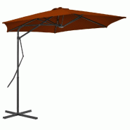 Helloshop26 - Parasol d'extérieur avec mât en acier 300 x 230 cm orange 02_0008210 - orange acier 3000439182725